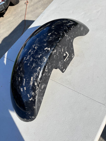 Harley Carbon Fiber Front Fender in Forged Carbon