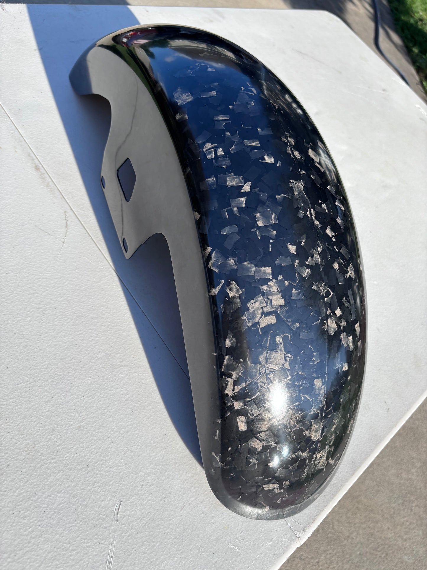 Harley Carbon Fiber Front Fender in Forged Carbon